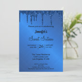 Parties scintillant métallique bleu Invitation Swe (Debout devant)