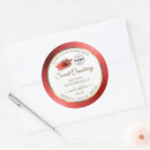 Parties scintillant métallique rouge Étiquettes de (Enveloppe)