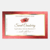 Parties scintillant métallique rouge Étiquettes de (Devant)