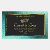 Parties scintillant métallique turquoise Étiquette (Devant)