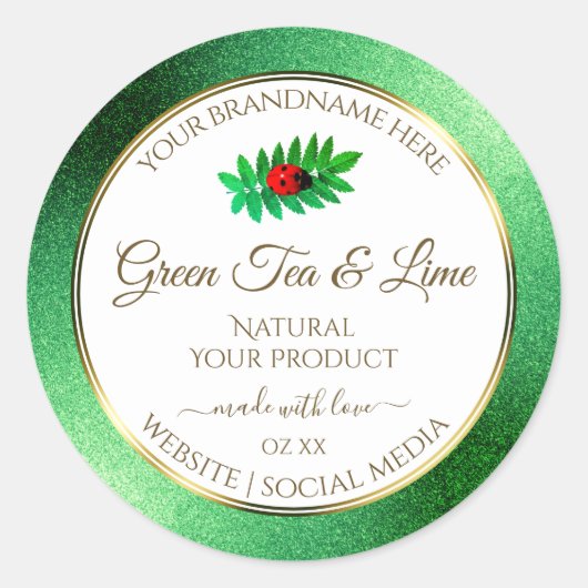 Parties scintillant métallique verte Étiquette de  (Devant)