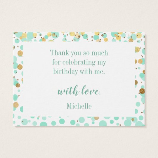 Parties scintillant Mint or Confetti Anniversaire (Dos)