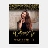 Parties scintillant moderne Black Gold Sweet 16 Ph (Recto)