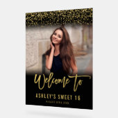 Parties scintillant moderne Black Gold Sweet 16 Ph (Angle)