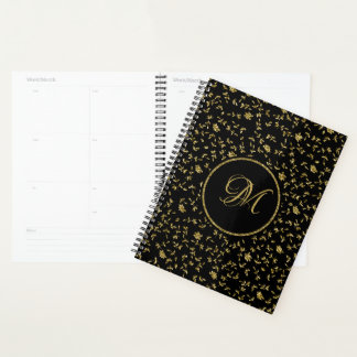 Parties scintillant moderne en or noir Fleurs fill