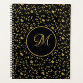 Parties scintillant moderne en or noir Fleurs fill (Devant)