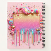 Parties scintillant moderne gouttes de Carnet rose (Dos)