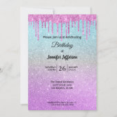 Parties scintillant moderne Invitation d'anniversa (Devant)