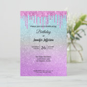 Parties scintillant moderne Invitation d'anniversa (Debout devant)