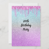 Parties scintillant moderne Invitation d'anniversa (Dos)