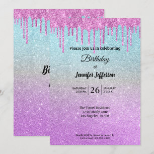 Parties scintillant moderne Invitation d'anniversa