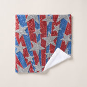 Parties scintillant moderne rouge blanc bleu Plage (Gant de toilette)