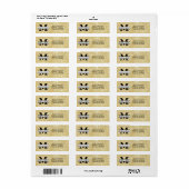 Parties scintillant Monogram Gold - Étiquettes d'a (Feuille entière)