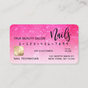 Parties scintillant Neon Pink Sequin Carte de créd