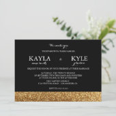 Parties scintillant Noir et Or Invitations de mari (Debout devant)