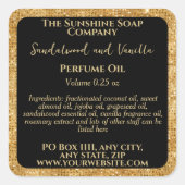 Parties scintillant Noir & Or étiquette à rouleaux (Devant)