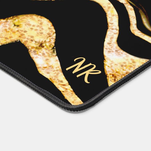 Parties scintillant Noir & Or Zebra Ajouter Monogr (Coin)