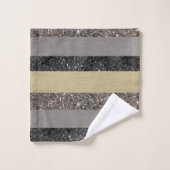 Parties scintillant noire d'argent d'or Glam Strip (Gant de toilette)