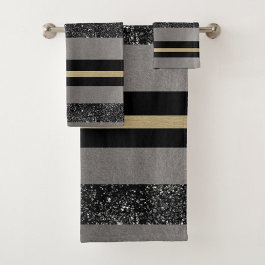 Parties scintillant noire d'or Glam Stripes #1 (Pa (En situation)