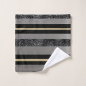Parties scintillant noire d'or Glam Stripes #1 (Pa (Gant de toilette)