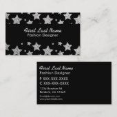 Parties scintillant noire en argent étoiles cartes (Devant / Derrière)