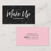 Parties scintillant noire et carte de visite de ma (Devant / Derrière)