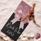 Parties scintillant noire et rose Bow Serviette pe
