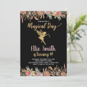 Parties scintillant noire Floral Fairy Invitations (Debout devant)