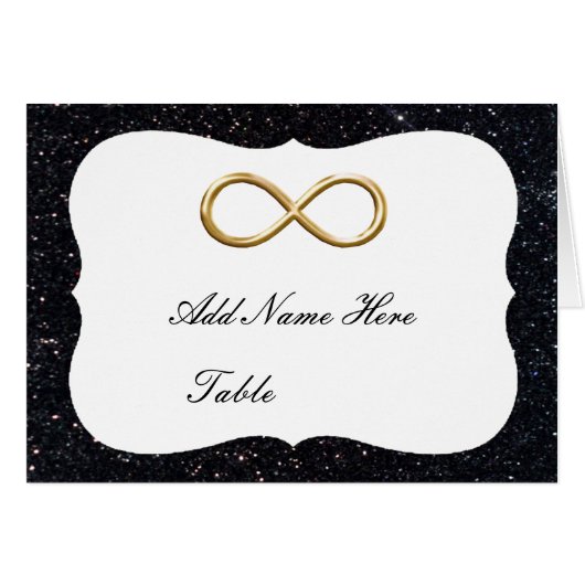 Parties scintillant noire Gold Infinity Table Plac (Devant Horizontal)