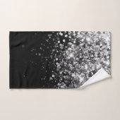 Parties scintillant noire gris argent #3 (Parties (Serviette à main)
