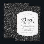 Parties scintillant noire Sweet 16 Invitations<br><div class="desc">Black Parties scintillant Sweet 16 Invitations. Ces invitations sont conçues avec une parties scintillant noire et un arrière - plan argenté classe. Conçu spécialement pour les ados, cette invitation pétillante en sweet sixteen sera une introduction fantastique à votre journée spéciale. D'autres produits de 16 parties sont disponibles à Metro-Events Zazzle...</div>