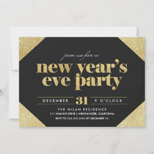 Parties scintillant Nouvel An Soirée Invitation