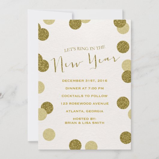 Parties scintillant Nouvel An Soirée Invitation (Devant)