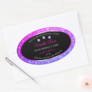 Parties scintillant Ombre rose noire Étiquettes de