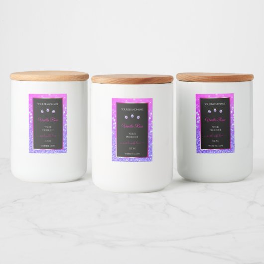 Parties scintillant Ombre rose noire Étiquettes de (Bouteilles)