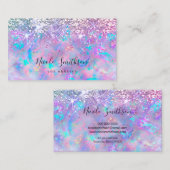 parties scintillant opal violet carte de visite (Devant / Derrière)