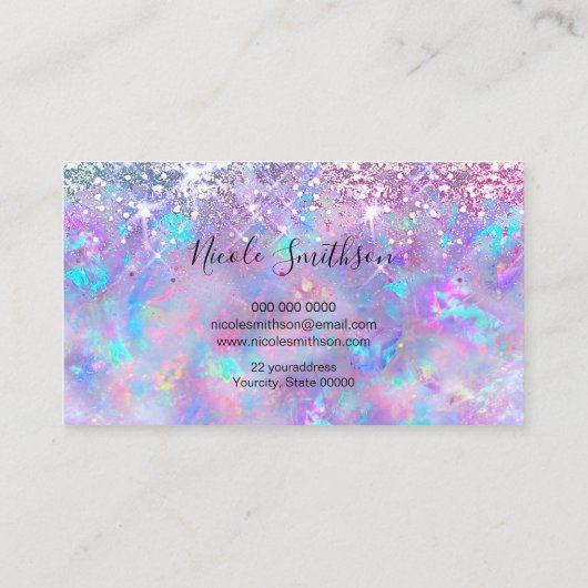 parties scintillant opal violet carte de visite (Dos)