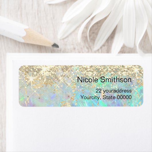 parties scintillant opale étiquettes arrière - pla (En situation)