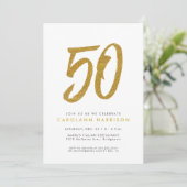Parties scintillant or 50e anniversaire invitation (Debout devant)