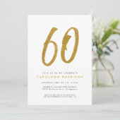 Parties scintillant or 60e anniversaire invitation (Debout devant)