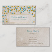 parties scintillant or aqua confetti Carte de visi (Devant / Derrière)