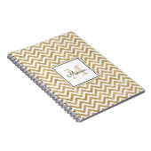 Parties scintillant or Chevron Motif Carnet Monogr (Côté Droit)