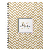 Parties scintillant or Chevron Motif Carnet Monogr (Devant)