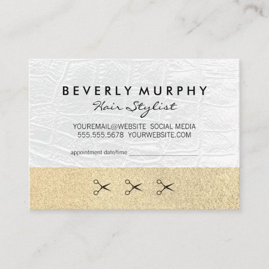 Parties scintillant or / Cuir blanc / Rendez-vous (Devant)