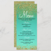 Parties scintillant or en cascade et menu Turquois (Devant / Derrière)