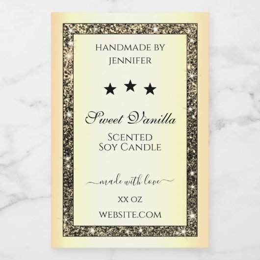 Parties scintillant or étonnante Étiquettes d'emba (Étiquettes simples)