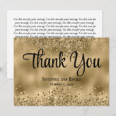 Parties scintillant or Faux et Carte de remercieme (Devant / Derrière)