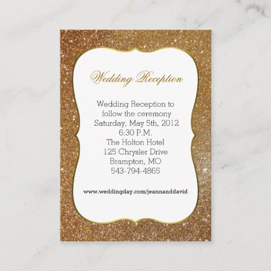 Parties scintillant or glamour Look Mariage carte (Devant)