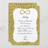 Parties scintillant Or Gold Infinity Carte d'honne (Devant / Derrière)