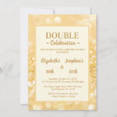 Parties scintillant Or Invitation Soiree double an (Devant)